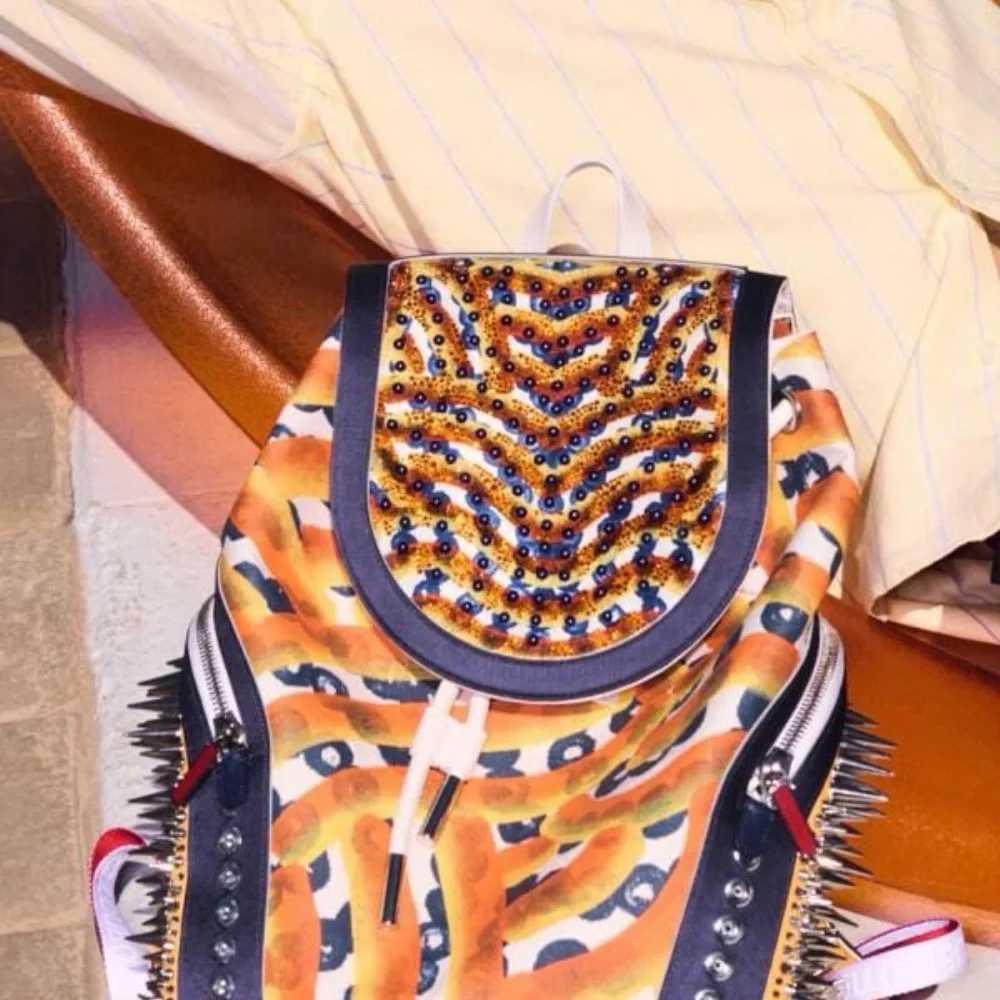 New Christian Louboutin Large Multicolor Spiked Backpack $5000